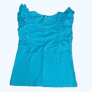 Buttons & Bows Ruffle Sleeve Shirt Sz 8/10